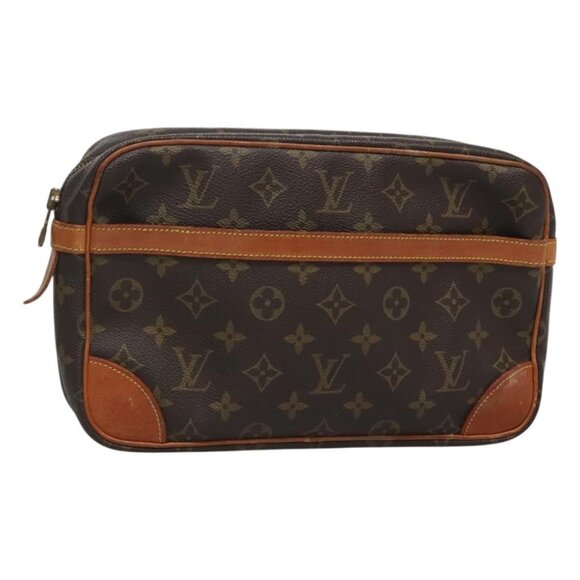 LOUIS VUITTON Monogram Compiegne 28 Clutch Bag LV Auth - Picture 1 of 16